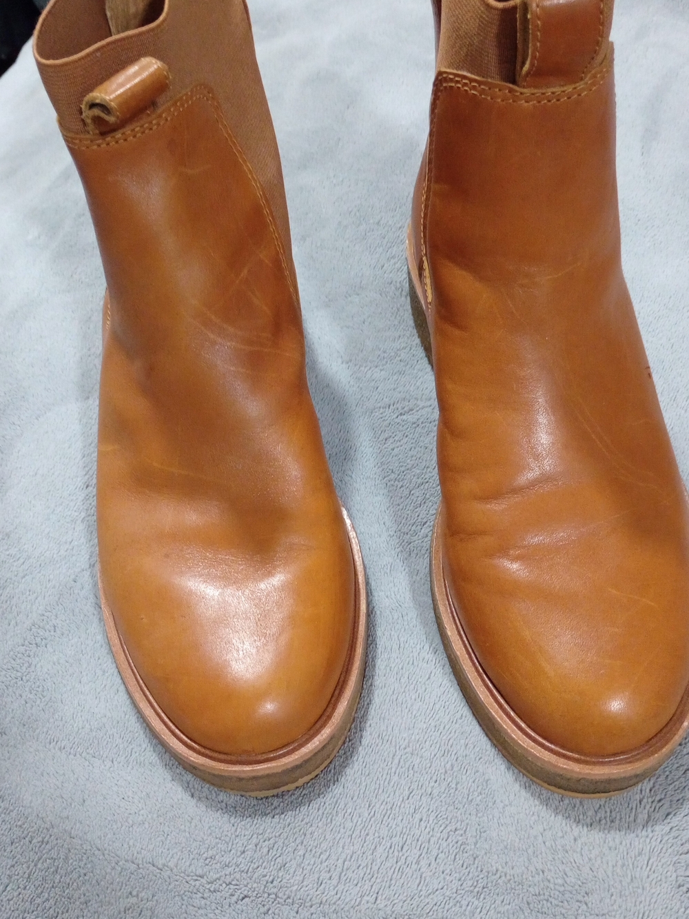 Madewell Tan 100% Leather Chelsea Ankle Boots Size 8.5